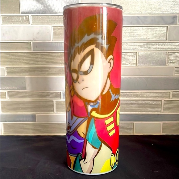 Teen Titans Tumbler. Stainless Steel Vacuum Tumbler With Sliding Lid - Picture 3 of 14